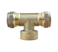 Arcanaute - Raccord laiton bicône - Té bicone 3/4" (20/27) Femelle - Cuivre Ø18 -