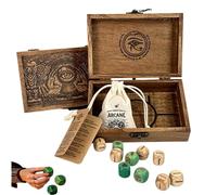Arcane Divination Dice Set - Engraved Wooden Box,Oracle Dice for Tarot Ritual, Handcrafted Intuition Amplifier,for Astrology, Rune Casting, Divination and Spiritual Guidance