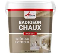 Badigeon à la chaux, décoration, intérieure et extérieur, maison : Badiplus - 2.5 kg (jusqu'à 12.5 m²) Palerme - Beige - ARCANE INDUSTRIES
