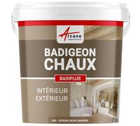 ARCANE INDUSTRIES Badigeon à la Chaux, décoration, intérieure et extérieur, Maison : Badiplus - 5 kg (jusqu'à 25 m²) Vérone - Beige Marron