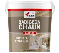 ARCANE INDUSTRIES Badigeon à la Chaux, décoration intérieure, extérieur, Maison : Badiplus - 2.5 kg (jusqu'à 12.5 m²) Palerme - Beige