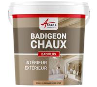 Badigeon à la chaux décoration intérieure extérieur maison BADIPLUS - 2.5 kg (jusqu'à 12.5 m²) Lisbonne - Rose Ocre - ARCANE INDUSTRIES