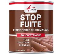 ARCANE INDUSTRIES Bouchetanche : Peinture fibrée de colmatage, Fuite, réparation étanchéité tuile, gouttière, cheneau, Trou, Fissure - 0.75 L Tuile