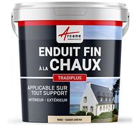 ARCANE INDUSTRIES Enduit Fin à la Chaux, décoration, intérieure, extérieur, Maison : Tradiplus - 15 kg (jusqu'à 14 m²) Cadix Crème