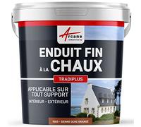 ARCANE INDUSTRIES Enduit Fin à la Chaux, décoration, intérieure, extérieur, Maison : Tradiplus - 15 kg (jusqu'à 14 m²) Sienne - Ocre Orangé
