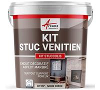ARCANE INDUSTRIES Kit stuc venitien, Enduit Stucco, spatulable, décoratif, kit, stuccolis - kit jusqu'à 7 m² Ivoire Crème
