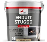 ARCANE INDUSTRIES Mortier et Teinte, stuc, sans Primaire, ni Finition : Stuccolis - kit jusqu'à 7 m² Terre De Sienne