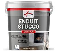 Mortier et teinte, stuc, sans primaire, ni finition : Stuccolis - kit jusqu'à 7 m² Brun Fauve - ARCANE INDUSTRIES