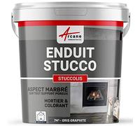 Mortier + teinte - stuc sans primaire ni finition STUCCOLIS Gris graphite kit jusqu'à 7m²