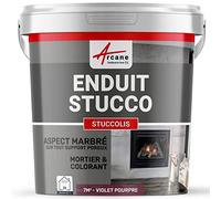 Mortier et teinte, stuc, sans primaire, ni finition : Stuccolis - kit jusqu'à 7 m² Violet Pourpre - ARCANE INDUSTRIES