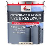 ARCANE INDUSTRIES Peinture Alimentaire, cuve béton ou Acier, Contenant des Aliments : Revepoxy Stockage Alimentaire - 4 kg Blanc Crème - RAL 9001