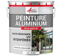 ARCANE INDUSTRIES Peinture aluminium pour fenêtre, veranda et portail - 2.5 L Blanc - RAL 9003