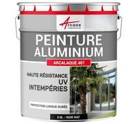 ARCANE INDUSTRIES Peinture aluminium pour fenêtre, veranda et portail - 2.5 L Noir Mat - RAL 9005