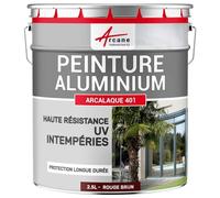 ARCANE INDUSTRIES Peinture aluminium pour fenêtre, veranda et portail - 2.5 L Rouge Brun - Ral 3011