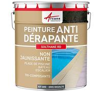 Peinture antidérapante sol extérieur escalier bateau carrelage béton bois métal SOLTHANE RD - 6 kg Gris Basalte - RAL 7012 - ARCANE INDUSTRIES