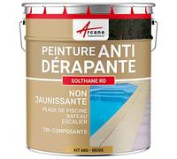 ARCANE INDUSTRIES Peinture antidérapante Sol extérieur, escalier, Bateau, carrelage, béton, Bois, métal : Solthane RD - 6 kg Beige - RAL 1001
