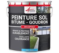 Peinture bitume goudron asphalte macadam résine sol extérieur béton enrobé rénov décoration ARCASPHALT Bleu 15 Kg jusqu a 30m2 pour 2 couches