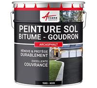 ARCANE INDUSTRIES Peinture Bitume, Goudron, Asphalte, Macadam, béton, enrobé : Arcasphalt - 15 kg (jusqu'à 30 m² en 2 Couches) Noir