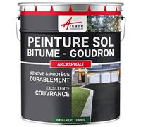 ARCANE INDUSTRIES Peinture Bitume, Goudron, Asphalte, Macadam, béton, enrobé : Arcasphalt - 15 kg (jusqu'à 30 m² en 2 Couches) Vert Tennis