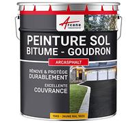 Peinture bitume goudron asphalte macadam résine sol extérieur béton enrobé rénov décoration ARCASPHALT Jaune Signalisation RAL 1023 15 Kg jusqu a 30m2 pour 2 couches