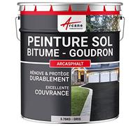 Peinture bitume goudron asphalte macadam résine sol extérieur béton enrobé rénov décoration ARCASPHALT Gris 3.75 Kg pour 7.5m2 en 2 couches