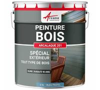 ARCANE INDUSTRIES Peinture Bois extérieur, Peinture portails, bardage, abri et mobilier de Jardin... : Arcalaque 201-2.5 L Bleu Pastel - RAL 5024