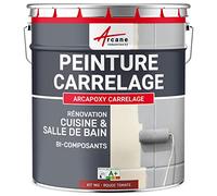 ARCANE INDUSTRIES Peinture carrelage cuisine & salle de bain, résine bi-composante : Arcapoxy carrelage - 1 kg (jusqu'à 10 m² en 2 couches) Rouge Tomate - RAL 3013