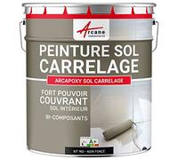 ARCANE INDUSTRIES Peinture carrelage Sol, résine pour recouvrir faïence et Carreaux : Arcapoxy Sol carrelage - 1 kg (jusqu'à 5 m² en 2 Couches) Noir foncé RAL 9005