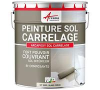 ARCANE INDUSTRIES Peinture carrelage Sol, résine pour recouvrir faïence et Carreaux : Arcapoxy Sol carrelage - 10 kg (jusqu'à 50 m² en 2 Couches) Blanc Crème - RAL 9001