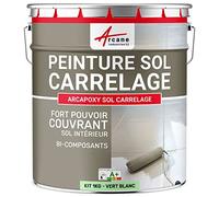 ARCANE INDUSTRIES Peinture carrelage, Sol, résine, pour recouvrir, faïence et Carreaux : Arcapoxy Sol carrelage - 1 kg (jusqu'à 5 m² en 2 Couches) Vert Blanc - RAL 6019