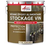 ARCANE INDUSTRIES Peinture cuve vin, béton ou Acier Contenant vin ou liquides, alcoolisés : Revepoxy Stockage vin - 4 kg Blanc Crème - RAL 9001