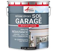 ARCANE INDUSTRIES Peinture epoxy, Garage, Sol, Atelier, Local, Commercial, Magasin : Revepoxy Garage - 5 kg (jusqu'à 16 m² en 2 Couches) Noir Graphite - RAL 9011