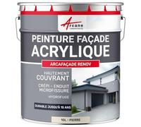 Peinture Façade et Crépi - Arcafaçade Rénov 10 L (+ ou - 60 m² en 1 couche) - Pierre - RAL 090 90 10