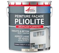 ARCANE INDUSTRIES Peinture façade pliolite pour Mur extérieur, crépi - Peinture Hydrofuge Solvantée - ARCAFACADE PLIOPROTECT - 2.5 L (+ ou - 20 m² en 1 Couche) Pierre - RAL 090 90 10