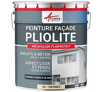 ARCANE INDUSTRIES Peinture façade pliolite pour Mur extérieur, crépi - Peinture Hydrofuge Solvantée - ARCAFACADE PLIOPROTECT - 10 L (+ ou - 80 m² en 1 Couche) Ton Sable - RAL 085 90 20
