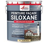 Peinture Facade Siloxane Hydrofuge - ARCAFACADE SILOXANE 10 L (+ ou - 60 m² en 1 couche) - Jaune Paille - RAL 085 90 30 - ARCANE INDUSTRIES