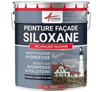 ARCANE INDUSTRIES Peinture Facade Siloxane Hydrofuge - ARCAFACADE SILOXANE - 10 L (+ ou - 60 m² en 1 Couche) Rouge - RAL 030 50 40
