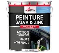 ARCANE INDUSTRIES Peinture galva et Zinc, toiture, gouttière - 2.5 L Blanc - RAL 9003