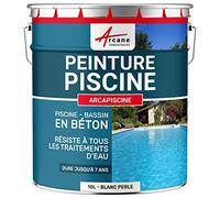 ARCANE INDUSTRIES Peinture Piscine, Bassin béton, Ciment, décoration, imperméable - 10 L Blanc Perlé - RAL 1013