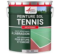 ARCANE INDUSTRIES Peinture pour Court de Tennis, béton, poreux, Couleur Ligne, rénovation, Anti dérapant, Salle de Sport : Arcatennis - 15 kg (jusqu'à 30 m² en 2 Couches) Gris