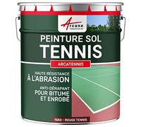 ARCANE INDUSTRIES Peinture pour Court de Tennis, béton, poreux, Couleur Ligne, rénovation, Anti dérapant, Salle de Sport : Arcatennis - 15 kg (jusqu'à 30 m² en 2 Couches) Rouge Tennis