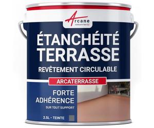 ARCANE INDUSTRIES Peinture résine d'étanchiété terrasse Exterieur - Peinture étanche circulable pour Sol extérieur : ARCATERRASSE - 2.5 L Gris Basalte