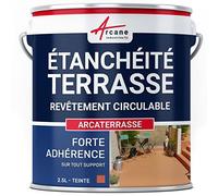 ARCANE INDUSTRIES Peinture résine étanchéité Terrasse - Imperméabilisation terrasse circulable, Balcon, sols extérieurs, béton - 2.5 L Tuile