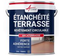 Peinture, résine étanchéité Terrasse - Imperméabilisation terrasse circulable, balcon, sols extérieurs, béton 2.5 L - Gris Basalte - RAL 7012 - ARCANE INDUSTRIES