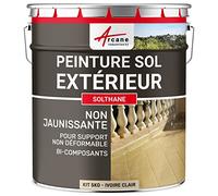 ARCANE INDUSTRIES Peinture Sol extérieur pour béton, Haute résistance, Non jaunissante : Solthane - 5 kg Ivoire Clair - RAL 1015