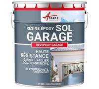 ARCANE INDUSTRIES Peinture Sol Garage epoxy - Resine avec durcisseur : REVEPOXY Garage - 5 kg (jusqu'à 16 m² en 2 Couches) Telegris 2 - RAL 7046