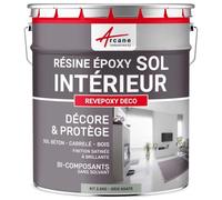 Peinture Sol - Résine Epoxy : Peinture pour Sol salon, cuisine, salle de bains - Effet Miroir - REVEPOXY DECO Gris Agathe - RAL 7038 2.5 kg (jusqu'à 12.5 m² en 2 couches)