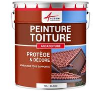 ARCANE INDUSTRIES Peinture toiture, tuile, Ciment et Terre Cuite - 10 L Blanc