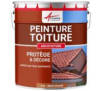 ARCANE INDUSTRIES Peinture toiture, tuile, Ciment et Terre Cuite - 2.5 L Brun Orangé - RAL 8023
