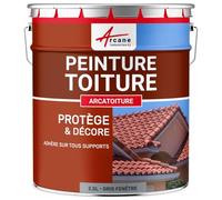 ARCANE INDUSTRIES Peinture toiture, tuile, Ciment et Terre Cuite - 2.5 L Gris fenetre - RAL 7040